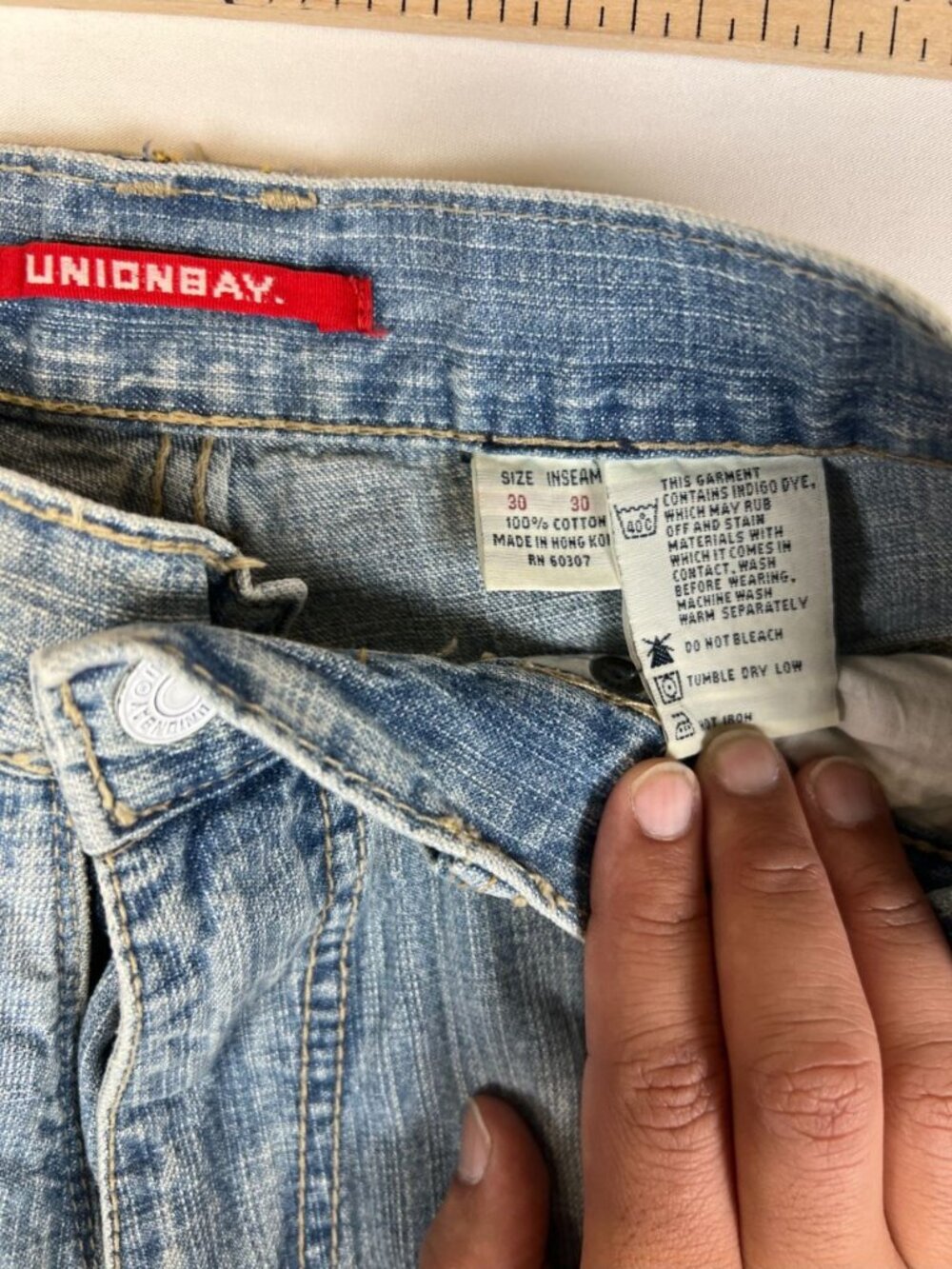 Unionbay Y2K Vintage Denim Jeans Mens Size 30x30 Light Wash Blue Relaxed Fit - Picture 4 of 8
